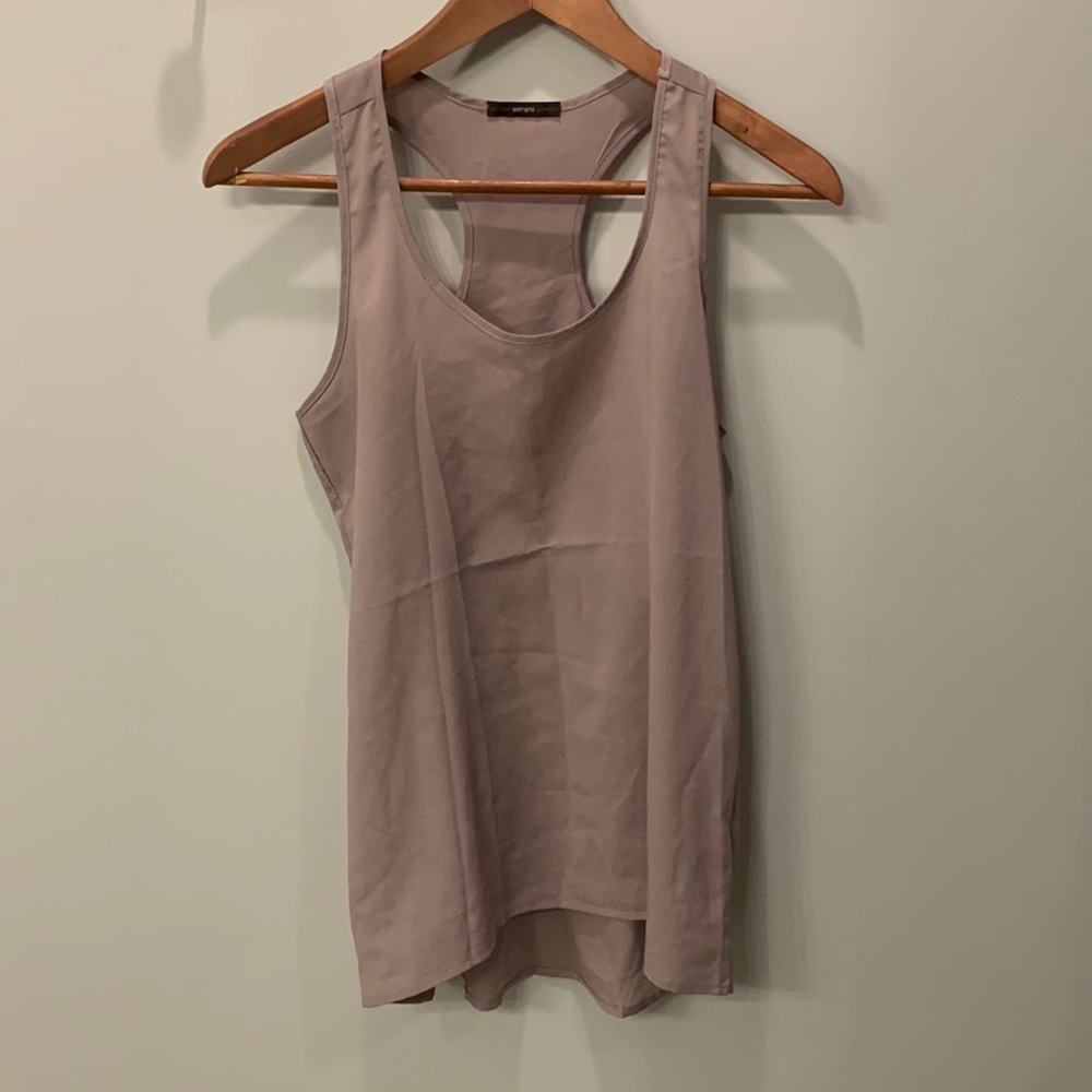 Racerback taupe tank top. Size XS